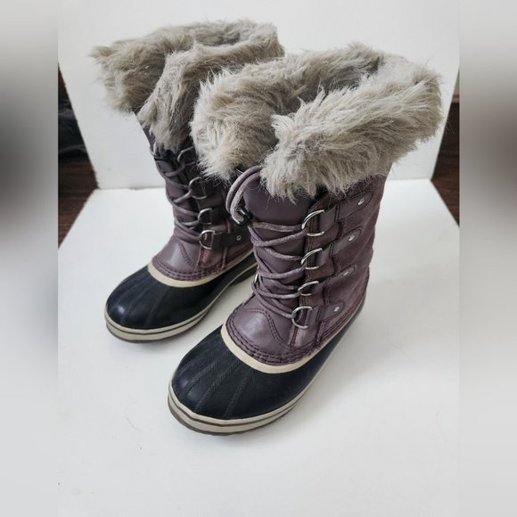*SOLD* SOREL | Joan of Arctic winter boots suede leather purple girls sz 4 - Picture 2 of 9